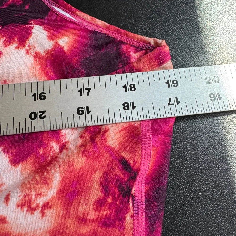 Ideology Womens Sports‎ Bra 2X Pink Tie Dye Low Impact Activewear Athleisure